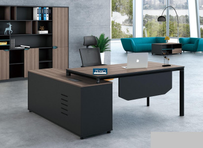 Office furnishings 2-piece set: Executive desk + filing cabinet, tables, shelf, desk